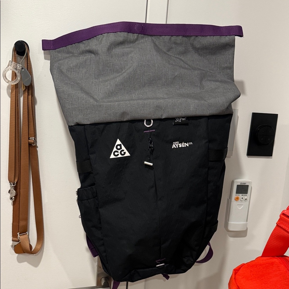 ACG Black Backpack with Purple Trim